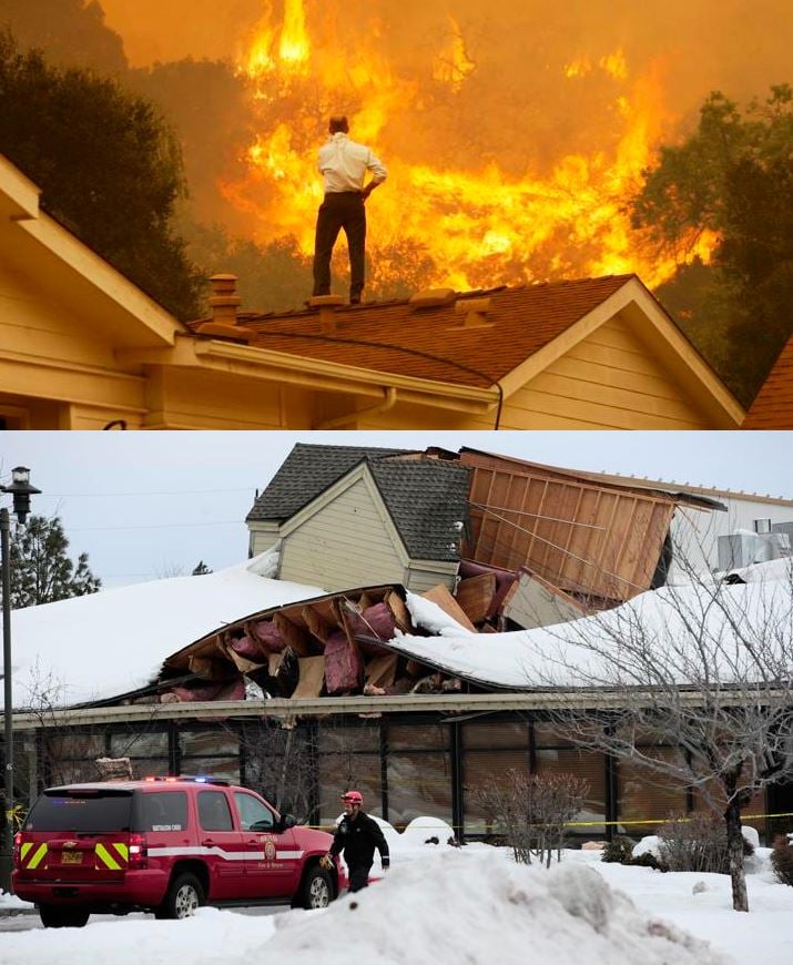 Wildfire - (Getty Images) & Snowstorms (Bend Bulletin)